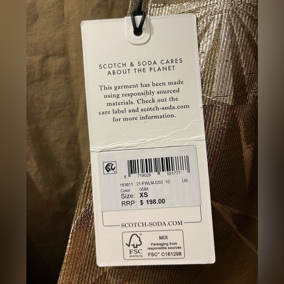 NWT Scotch & Soda cocktail hour jacket metallic sun burst design size XS - Picture 3 of 3